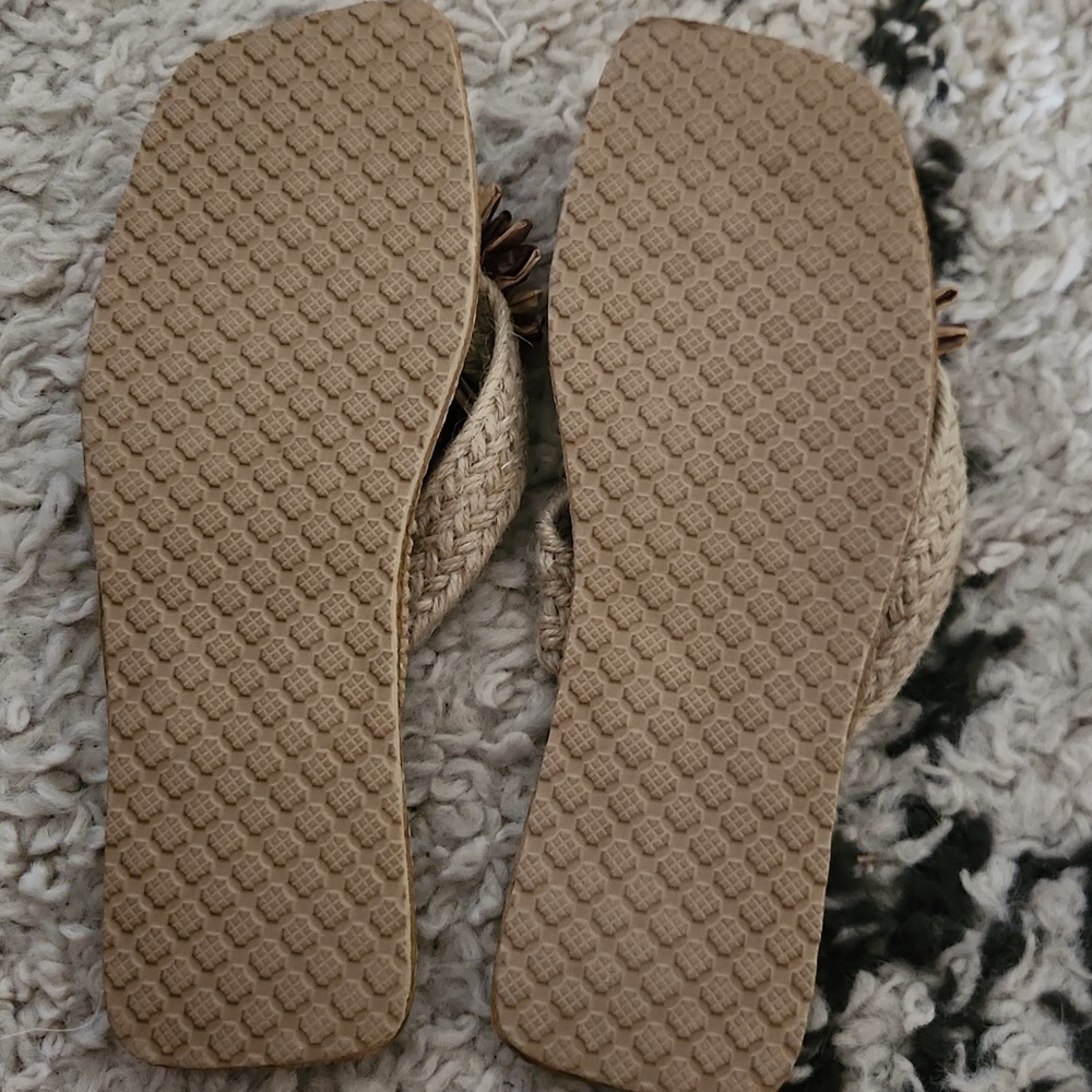 Braided Slide Sandals with Sunflower Accent - Picture 2 of 2